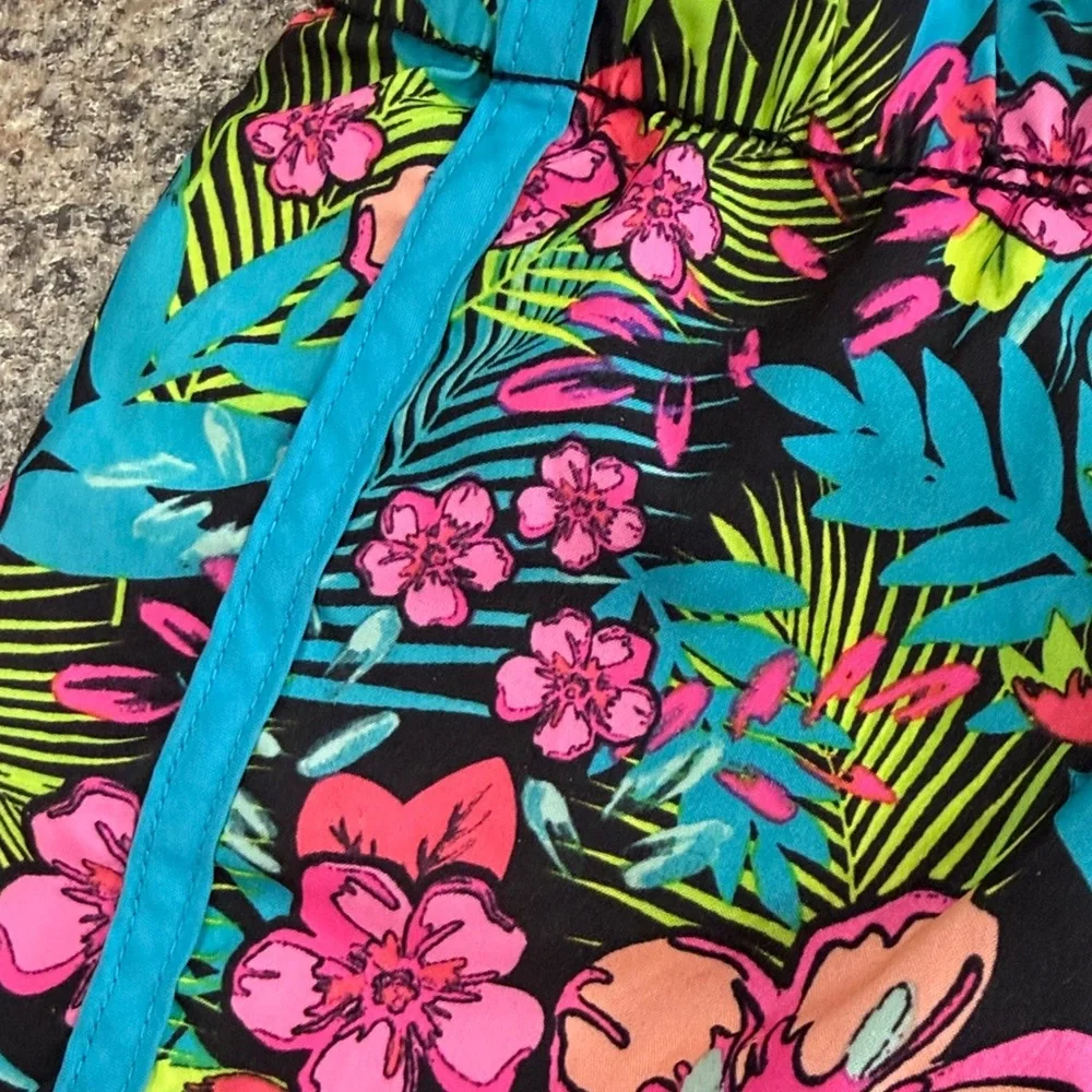 Justice Floral Hawaiian Tropical print running shorts - size 12
